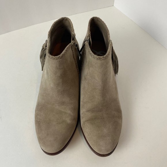 SAM EDELMAN Paige Suede Leather Fringe Ankle Booties with Braid Detail S… - Picture 7 of 14
